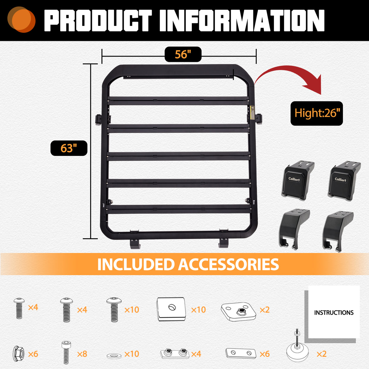 Roof Rack Cargo Basket Overland for 2007-2018 Jeep Wrangler JK JKU Aluminum Luggage Rooftop Storage Carrier