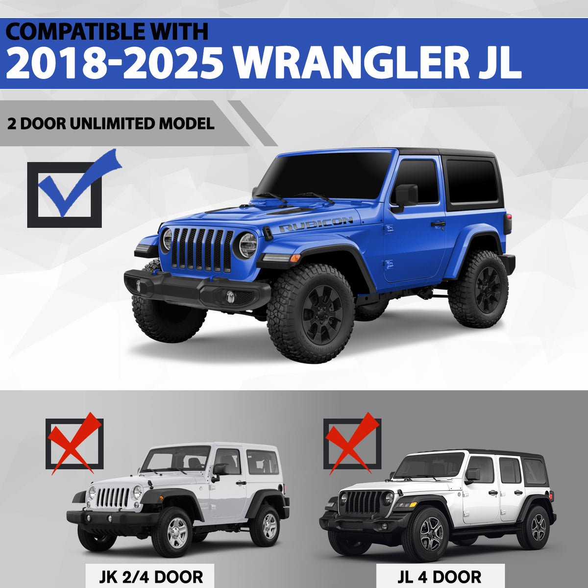 Running Boards & Side Step Compatible with 2018-2024 Jeep Wrangler JL 2 Doors, Heavy-Duty Steel Nerf Bars Step for Jeep JL, Black Powder Coated Side Steps