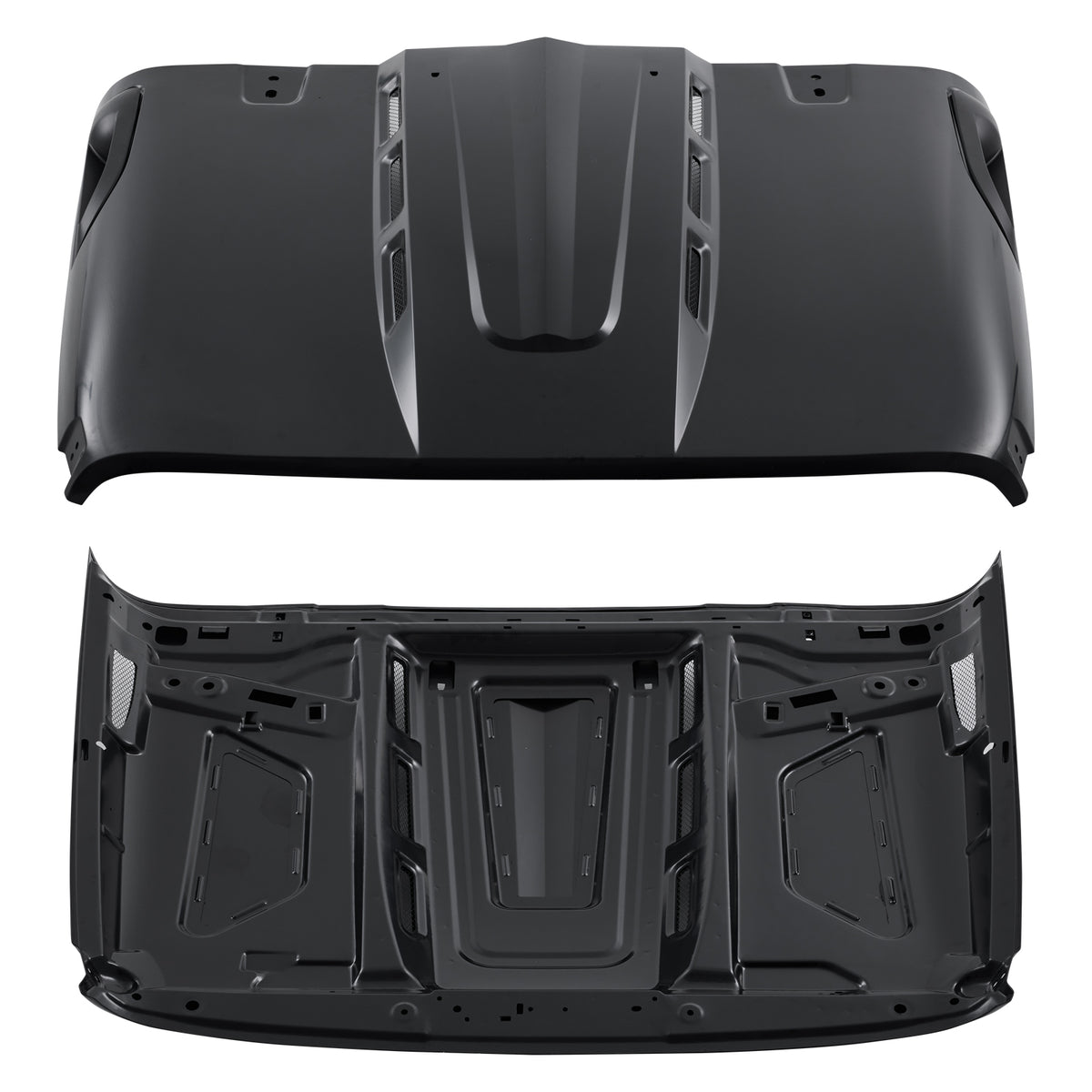 Heat Dispersion Hood Compatible with 2018-2024 Jeep Wrangler JL Steel Hood with Air Vents