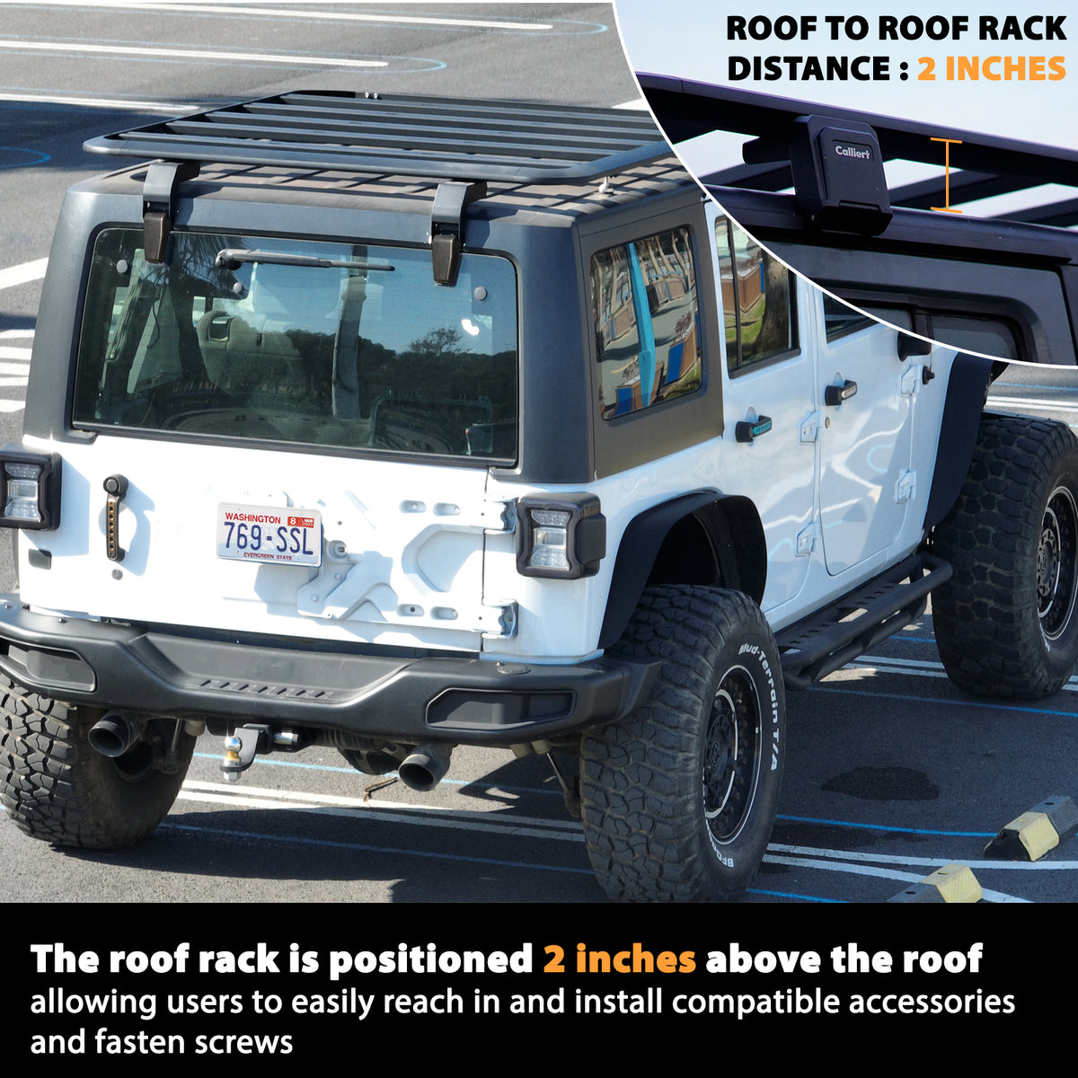 Roof Rack Cargo Basket Overland for 2007-2018 Jeep Wrangler JK JKU Aluminum Luggage Rooftop Storage Carrier